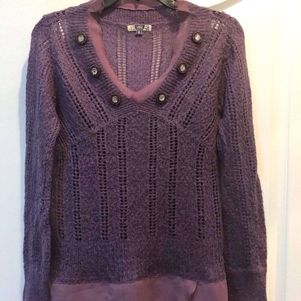 2/$20  2 piece V-neck Mo hair sweater